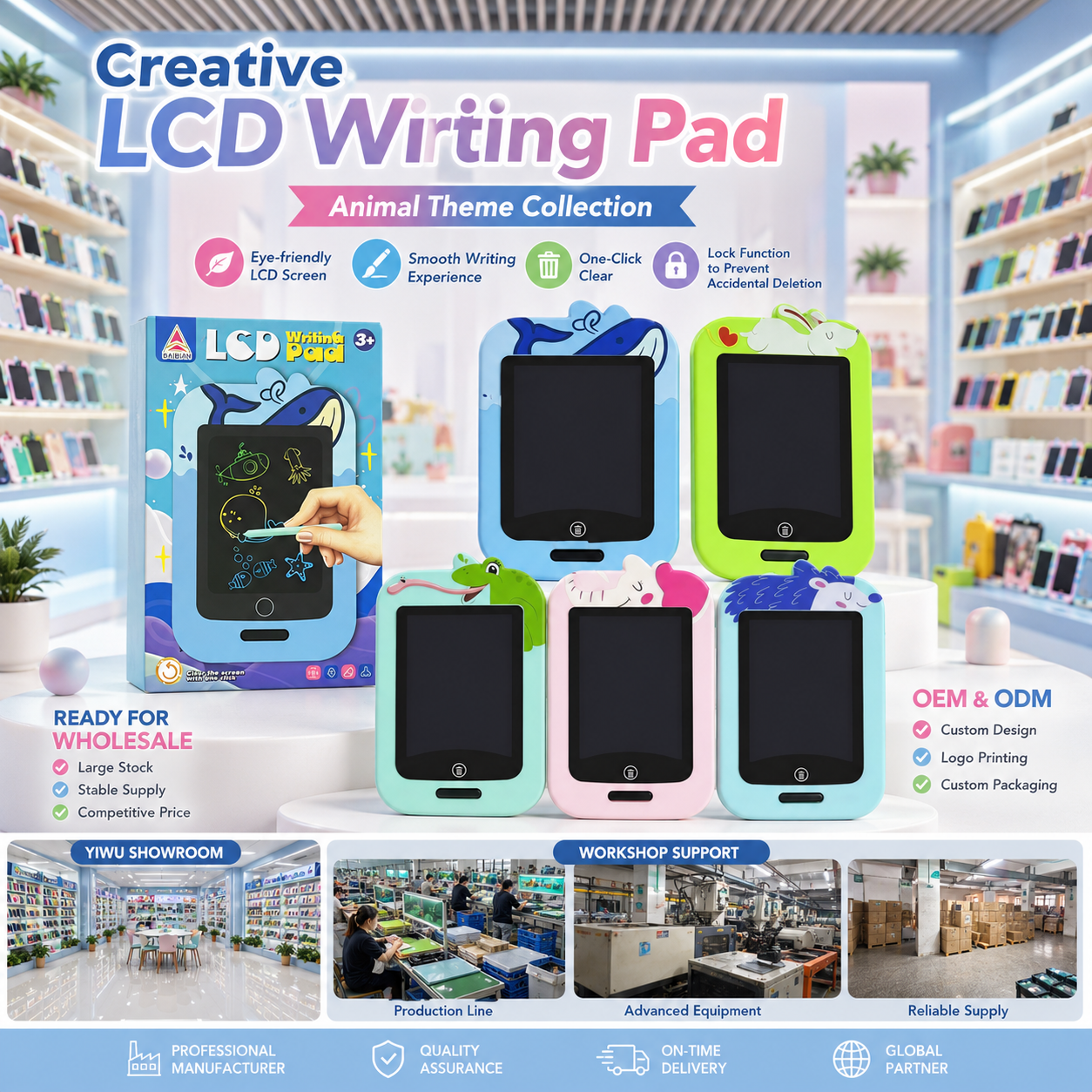 BB6517C Versatile toy manufacturer direct supply children's color cartoon LCD writing pad Specification image