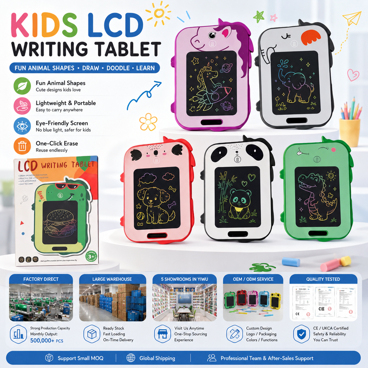 BB6519C Cartoon LCD handwriting board, color LED writing board, children's electronic drawing board details Picture