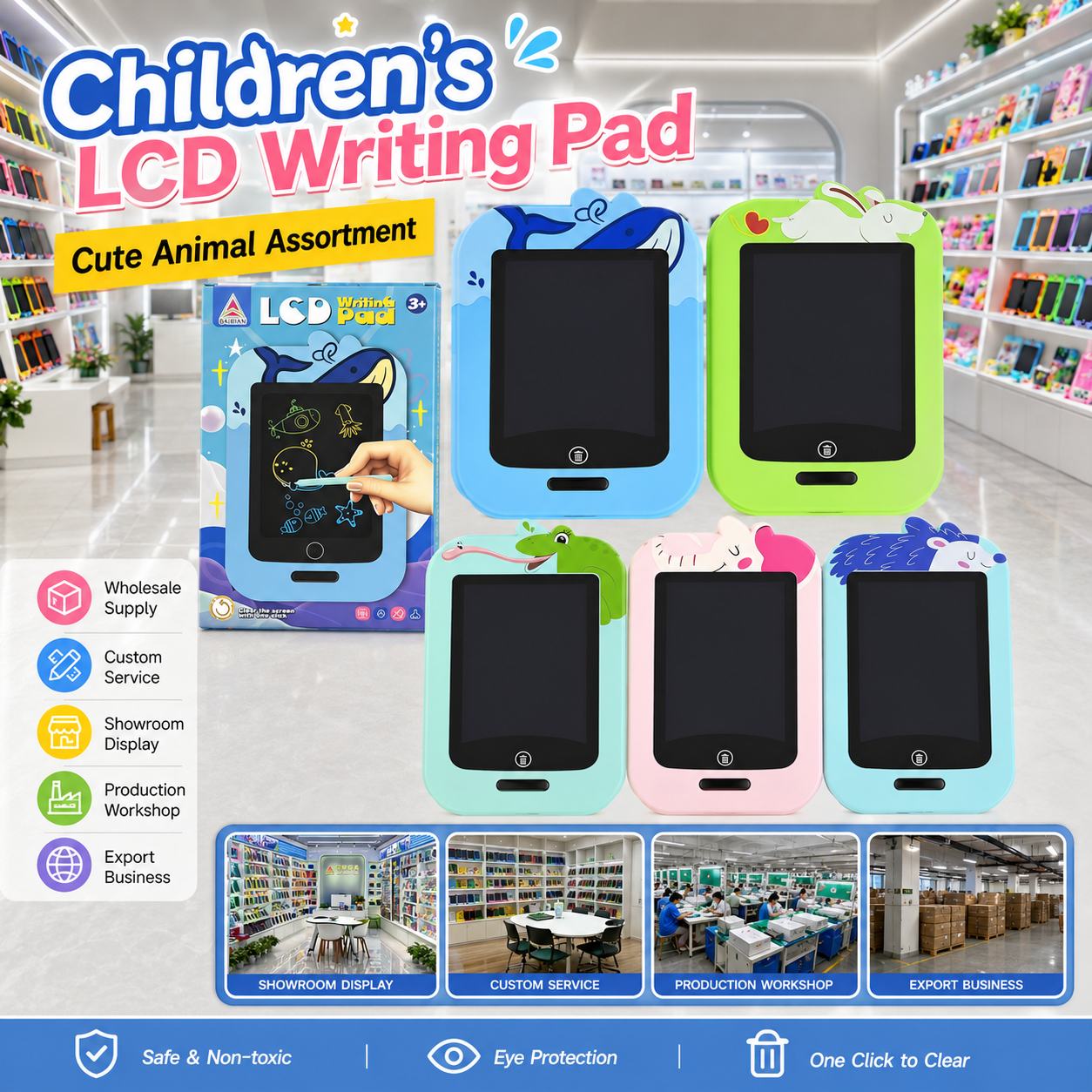 BB6517C Versatile toy manufacturer direct supply children's color cartoon LCD writing pad details Picture