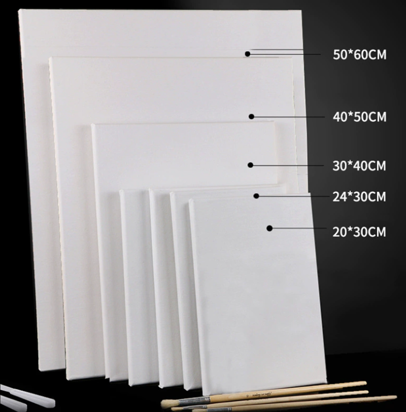 لوحات فنية متعددة الأغراض في رسومات بيضاء من القماش الأبيض المغلف بالماء Specification image