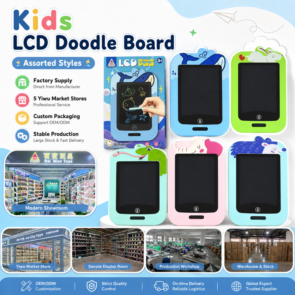 BB6517C Versatile toy manufacturer direct supply children's color cartoon LCD writing pad