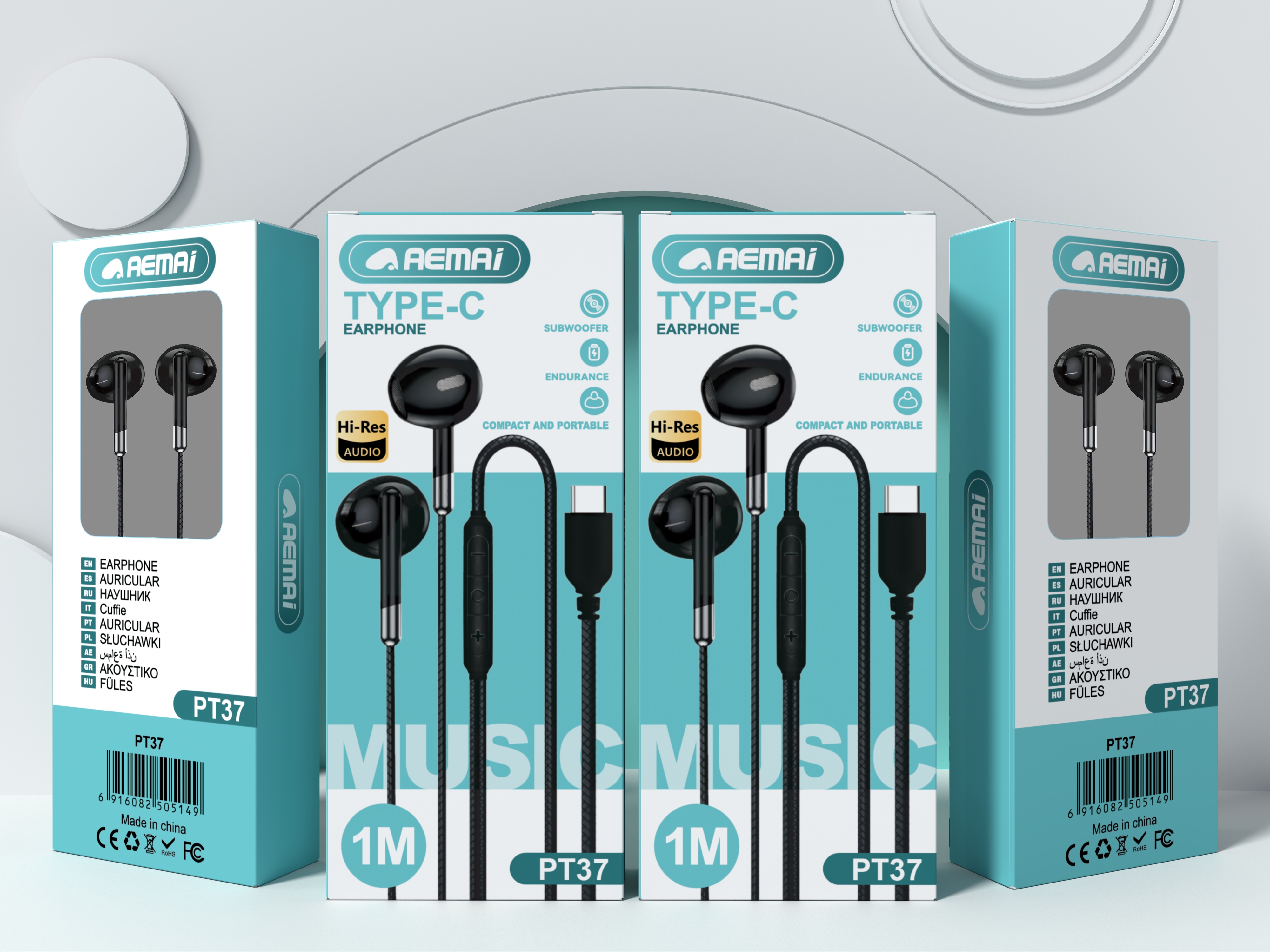 AEMAi-PT37 Wired headphones In-ear TYPE-C port Wired headphones