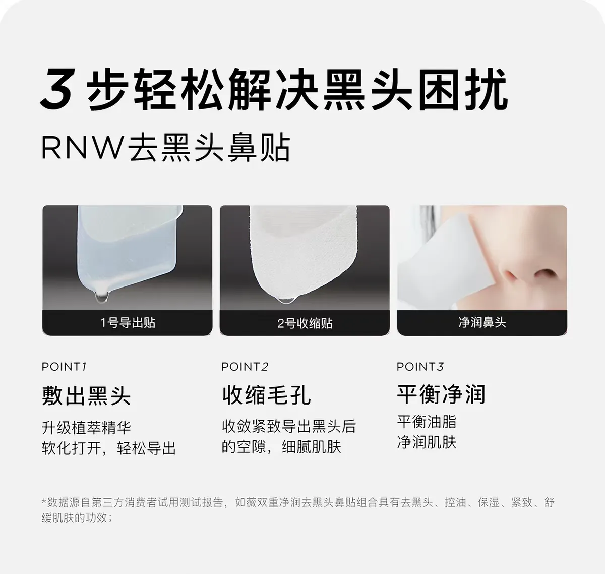 rnw Ruwei Double Moisturizing Blackhead Removal Nose Patch Set 6 sets for acne removal, cleansing and closing the mouth gently without irritation detail image 4