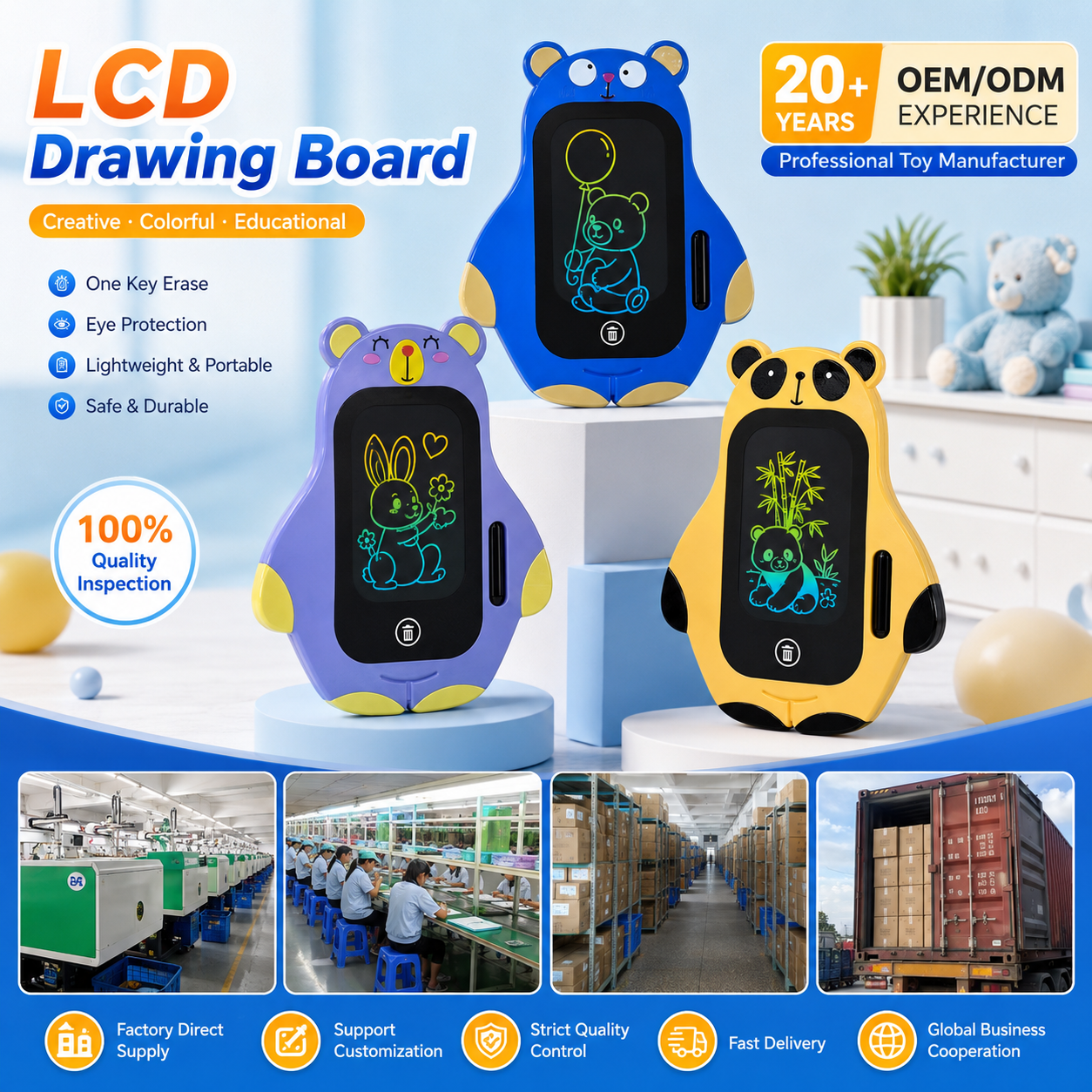 BB4502-1C fuente de fábrica suministro directo color dibujos animados forma animal LED LCD tablero de escritura Application Scenario
