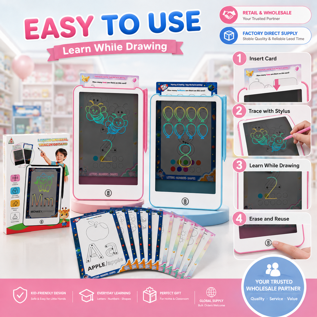 BB7501 bchanging juguetes venta directa de fábrica para niños LCD tablero de escritura LCD tablero de escritura a mano pantalla LCD set de tablero de dibujo a mano Item Picture