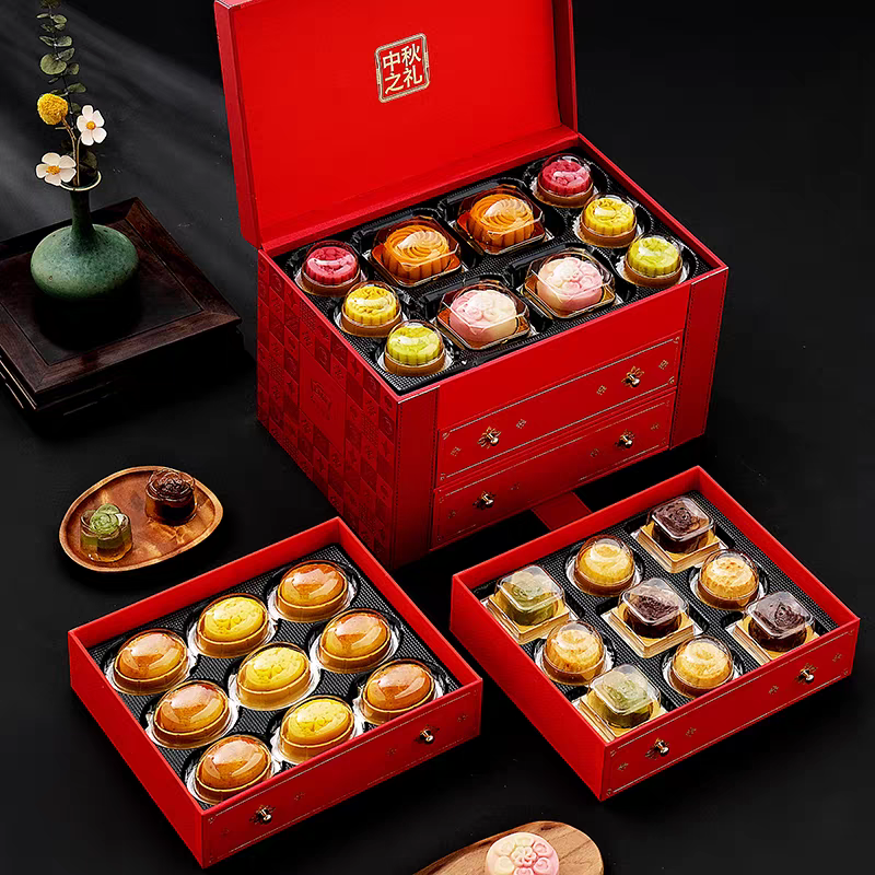 Riwli yue golden qiuu medio qiuu regalo pastelería China caja de regalo dim sum pastel de placer acompañante regalo de mano estilo mesa estilo su yema de huevo loto de jamón pastel de luna compras grupales regalos múltiples especificaciones comercio electrónico caja al por mayor pedidos grandes por favor póngase en contacto con el servicio al cliente