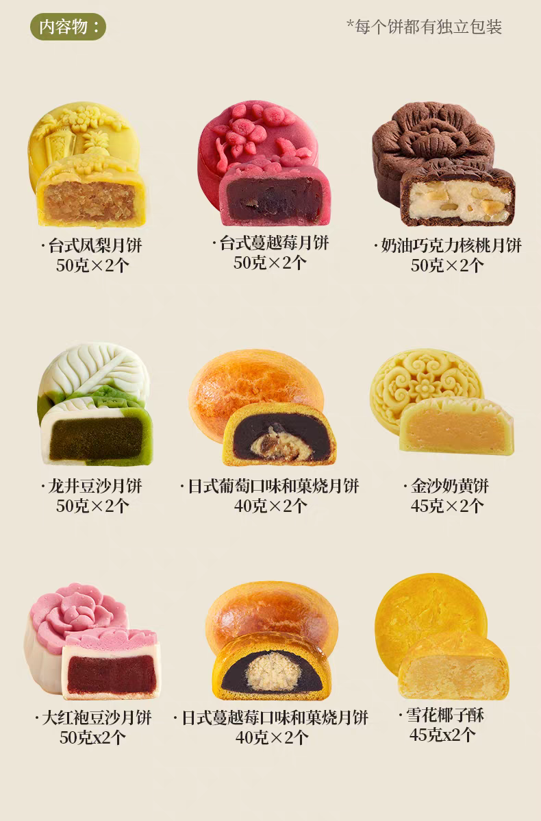 日威礼悦金秋中秋送礼中式糕点礼盒点心喜饼伴手礼广式台式苏式蛋黄莲蓉火腿月饼团购送礼多规格电商批发箱批量大下单请联系客服详情90