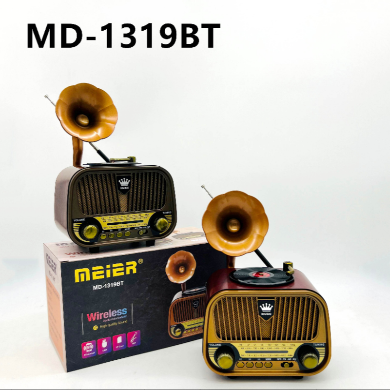 MD-1319BT New vintage radio Bluetooth speaker, Bluetooth audio recorder, retro design, nostalgic radio, antique Bluetooth speaker