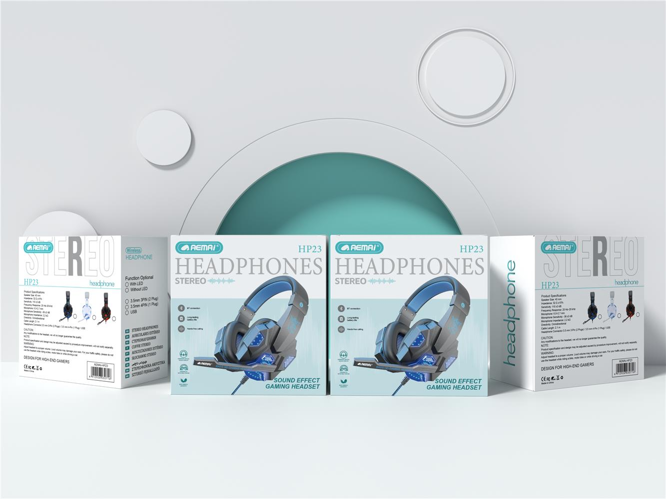 The AEMAi-HP23 over-ear headphones are blue gaming headphones that are comfortable to wear and suitable for various scenarios