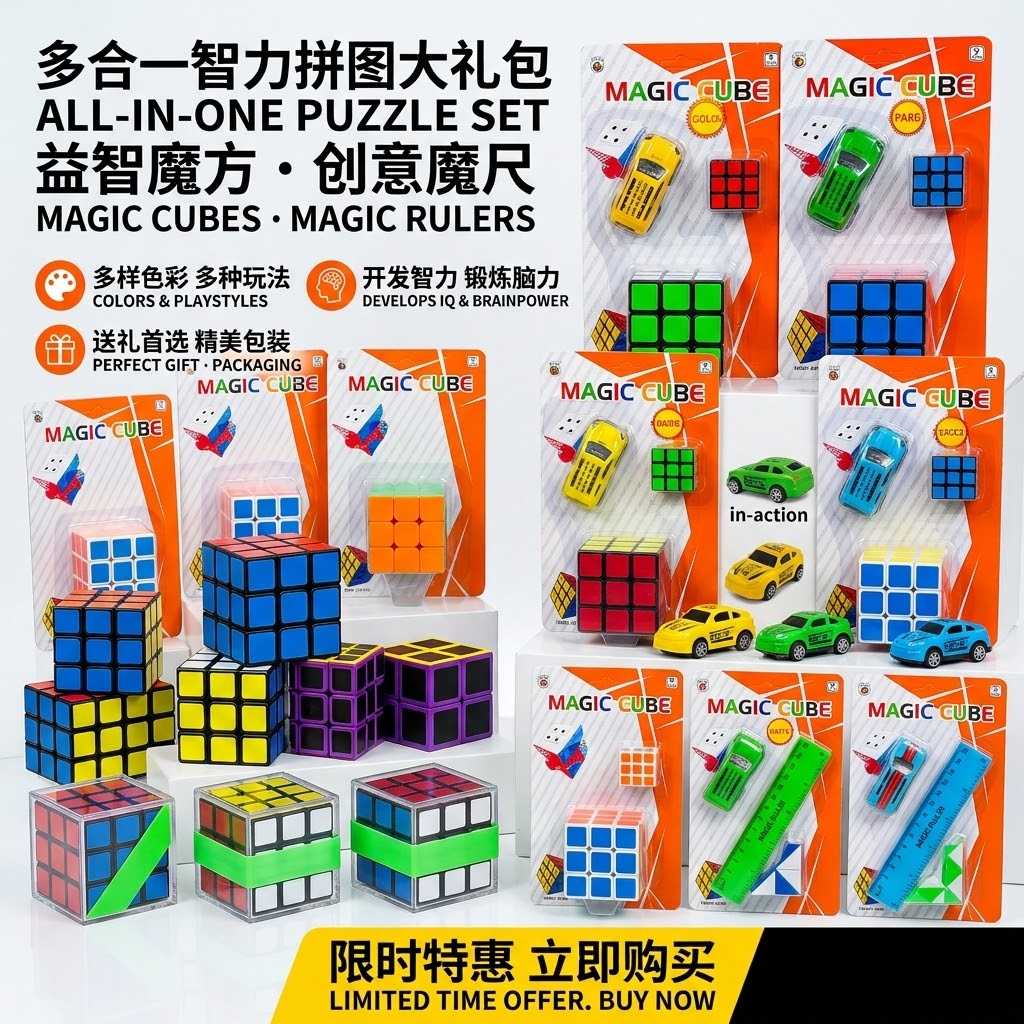 Cubo de rubik regla mágica juguetes educativos para niños juguetes para niños puzzles bloques de construcción de bloques de construcción alloy booster car