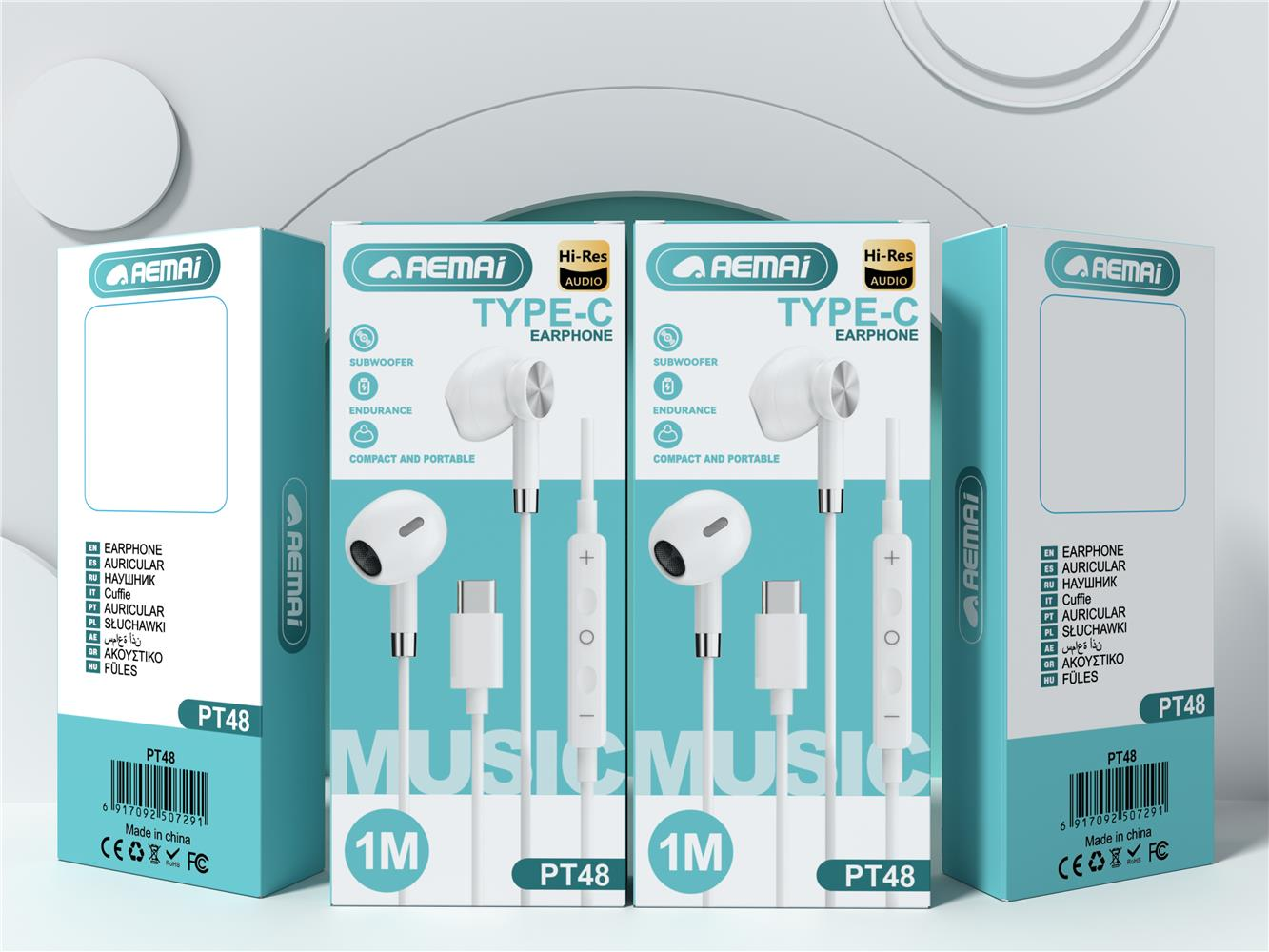 AEMAi-PT48 Wired headphones In-ear TYPE-C port Wired headphones