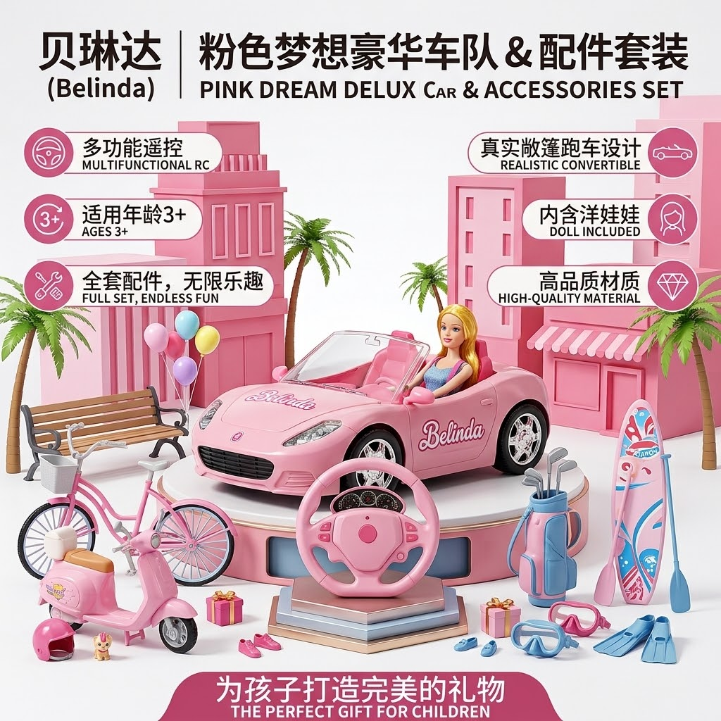 Barbie doll set, Barbie doll remote control car, 11-joint K-POP girl group Application Scenario