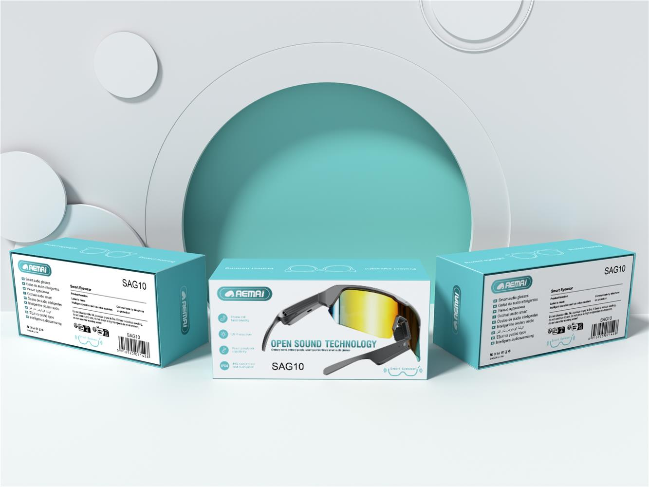 AEMAi-SAG10 multi-functional smart translation glasses AI voice recognition compatible with multiple devices