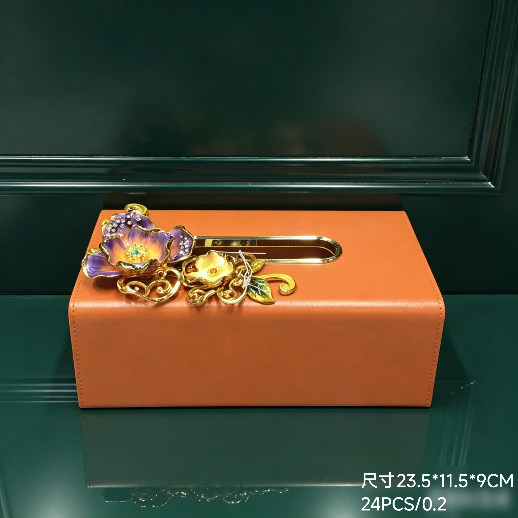 191351 caja de pañuelos de color esmaltado