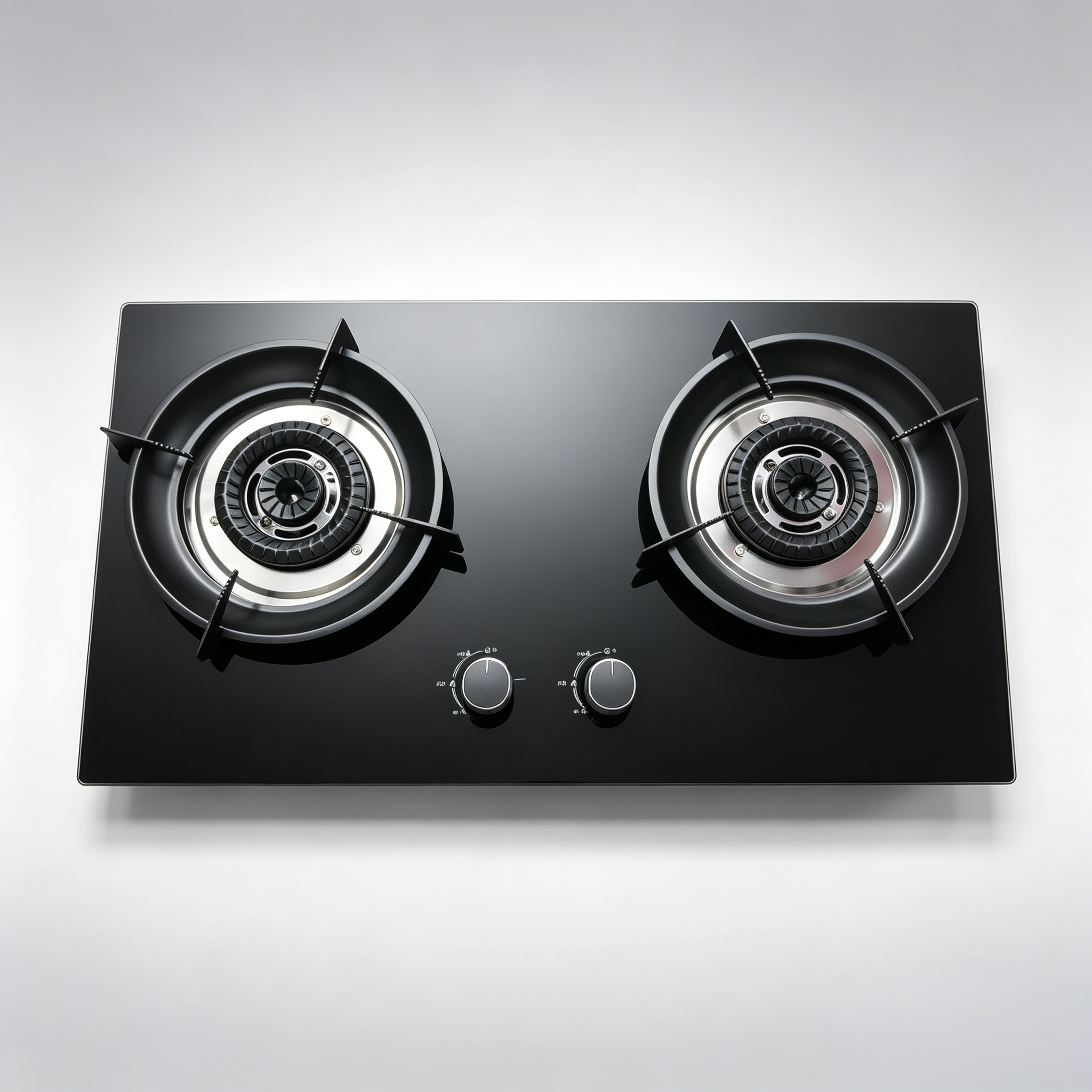 Household built-in double-burner gas stove with tempered glass panel, double-rotating stove, liquefied gas countertop, energy-saving flameout protection, exported to the United States, Africa, France, Germany Household built-in double-burner gas stove with tempered glass panel, double-rotating stove, liquefied gas countertop, energy-saving flameout protection, exported to the United States, Africa, France, Germany