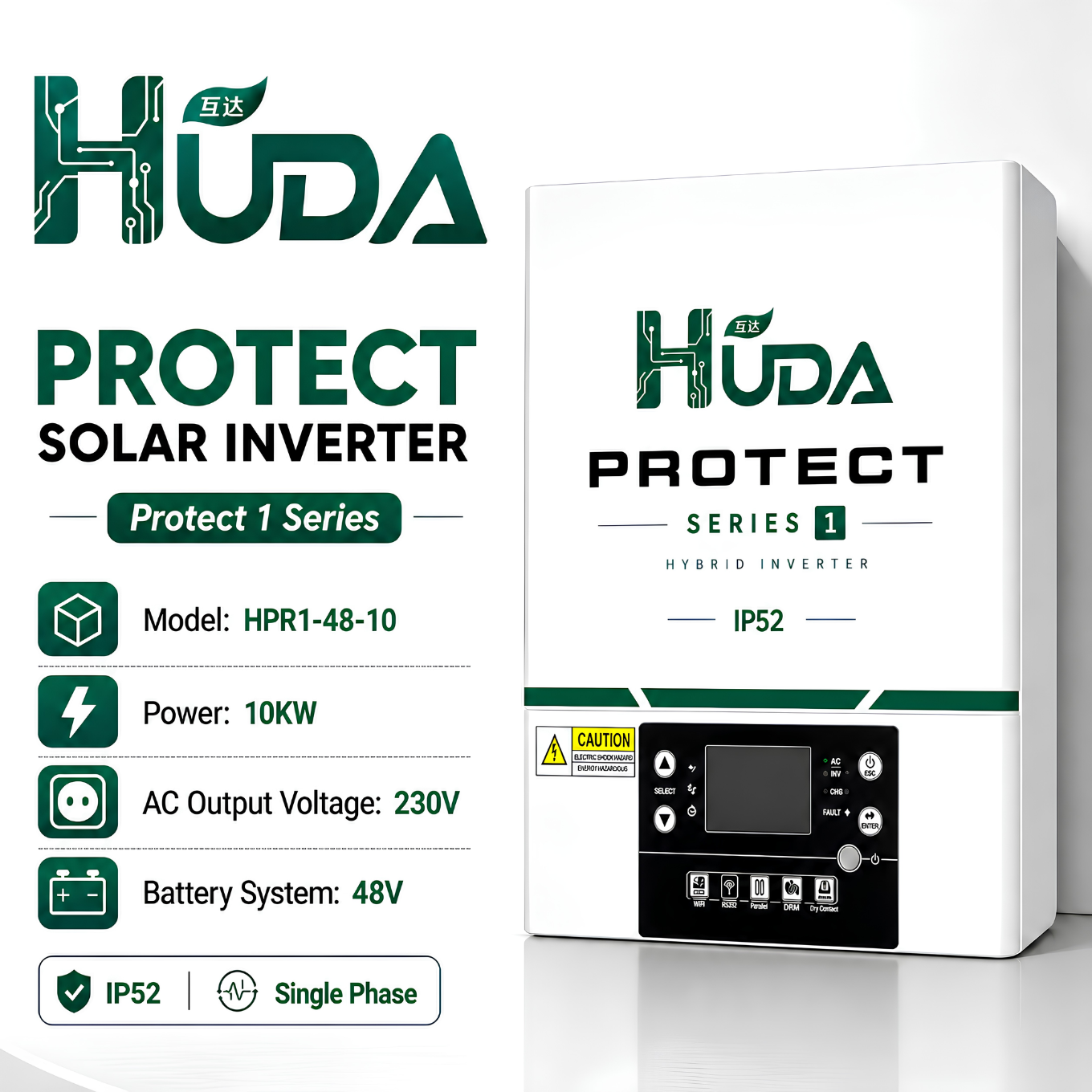 أجهزة ضبط تعمل بالطاقة الشمسية الهجينة Huda HPR1-48-10 كيلو فولط 48V تعمل بالطاقة الشمسية تحتوي على 40 ميغا بايت في أجهزة الفولطية الضوئية المنزلية خارج الشبكة