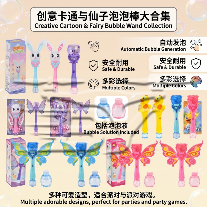 彩色卡通泡泡枪儿童玩具夏季泡泡机趣味泡泡制造器玩具厂出品详情2