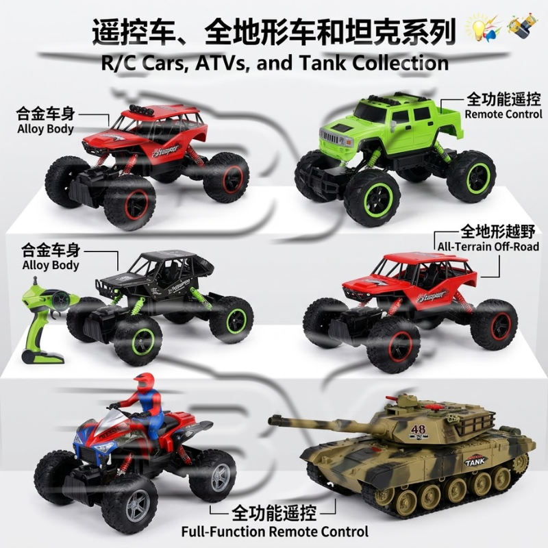 The children's engineering vehicle set includes excavators, dump trucks, off-road vehicles, remote controls, remote control toy cars, children's toy cars, go-karts, and fun driving experiences details Picture