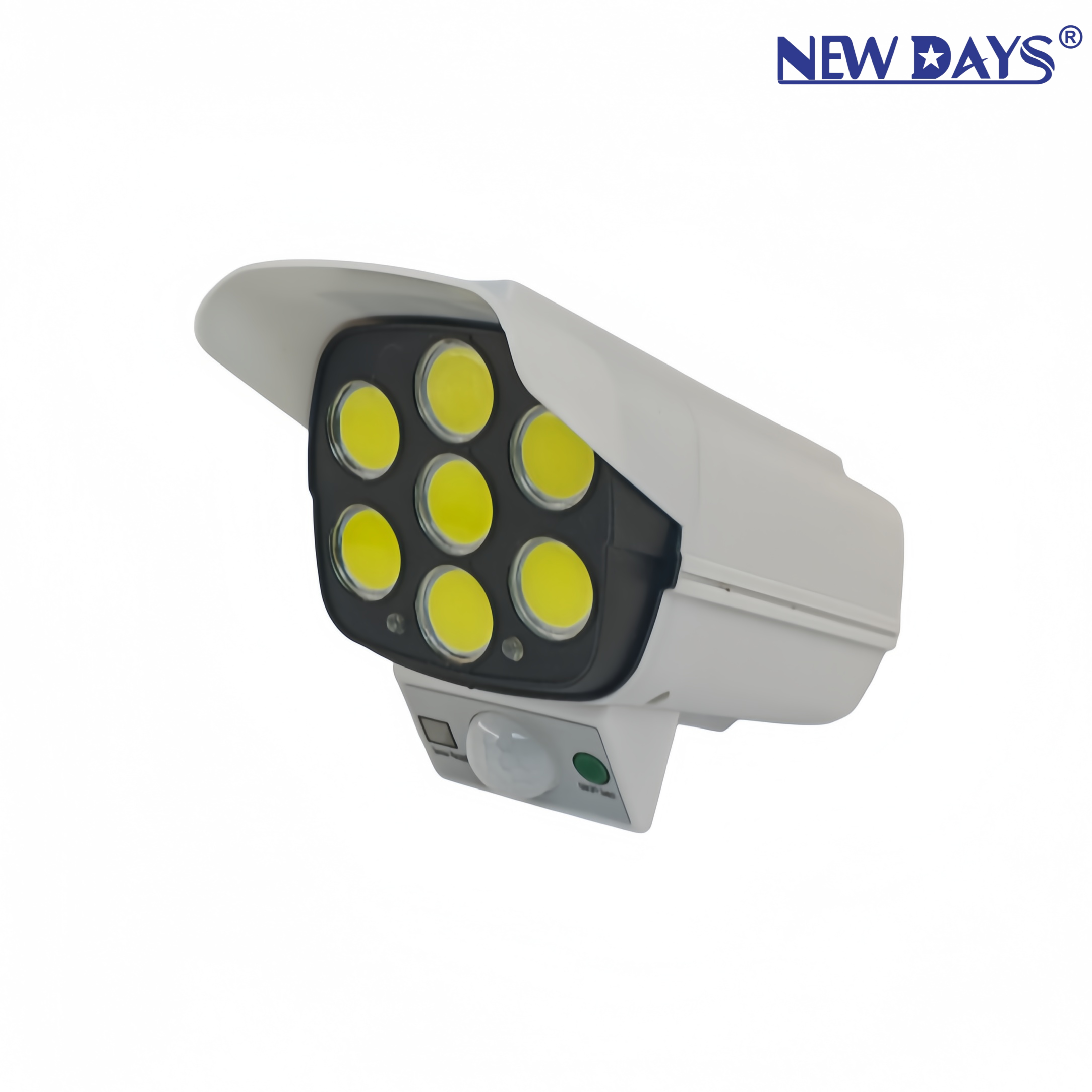 NEWDAYS marca transfronteriza nueva luz de monitoreo de simulación solar led COB humano sensor ángulo ajustable luz de emergencia luz de patio al aire libre