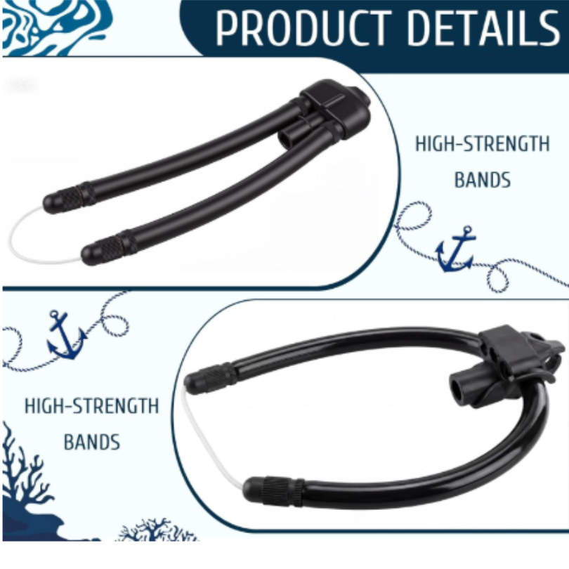 Speargun Rubber Bands Durable Natural Latex Threaded Replacement Kit for Euro Universal Speargun High Strength 1540lb Rated Diving Gear for Saltwater Spearfishing Item Picture