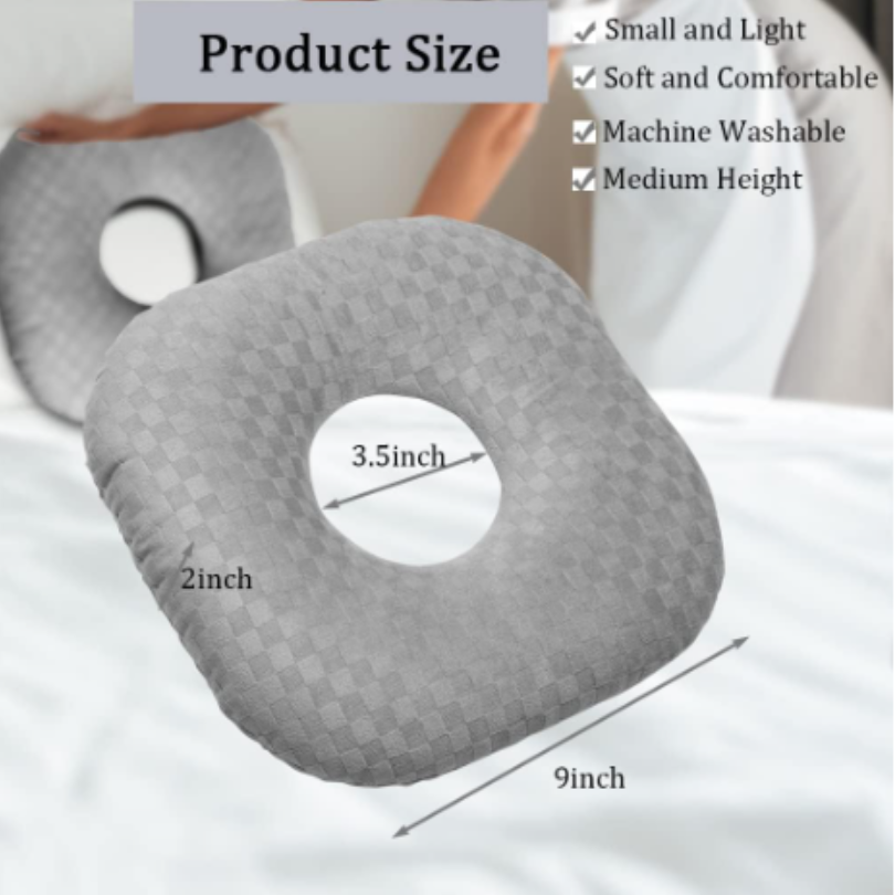 Ear Piercing Pillow with an Hole for CNH and Ear Pain Inflammation Pressure Sores for Side Sleepers, Cotton and Polyester Side Sleeper Pillow, Washable and Adjustable Ear Guard Pillow pic 1