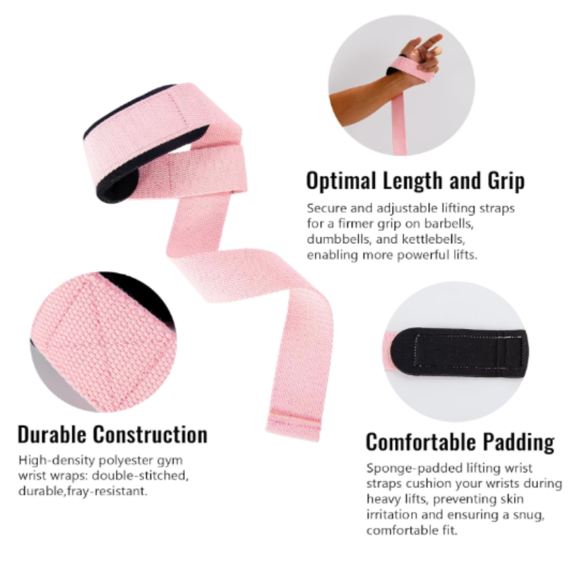 Lifting Straps & Wrist Wraps,Weightlifting Waist Straps for Men & Women,Gym Workouts Lifting Straps for Deadlift,Cotton Weightlifting Straps,Wrist Wraps Support for Fitness, Bodybuilding, Deadlifts pic 3