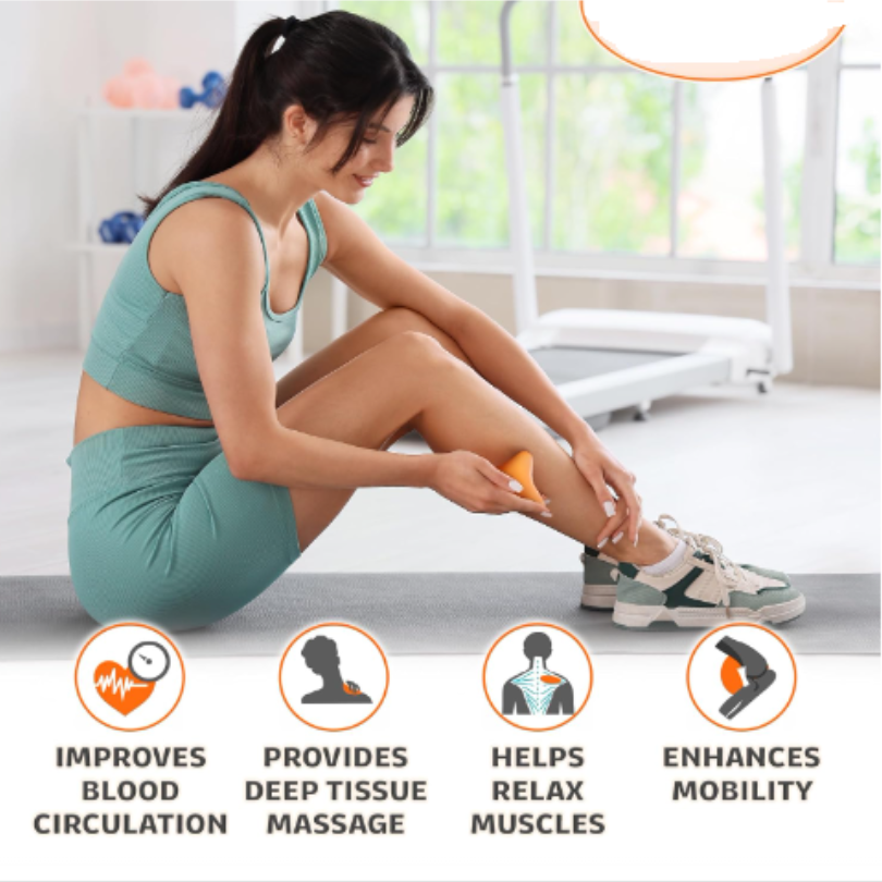Manual Trigger Point Massage Tool. Small Massager Ball for Deep Tissue Myofascial Release Physical Therapy Plantar Fasciitis Pain Relief Muscle Knot Psoas Hip Flexor Iliacus Release 3×2.6″ Specification image