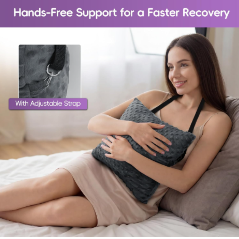 Almohada esencial después del parto un producto esencial para el cuidado postoperatorio de la histerectomía, también conveniente para el uso de la rehabilitación después de la cesárea, cirugía de hernia y cirugía plástica del abdomen; Puede reducir la sensación de malestar después de la cirugía abdominal Specification image