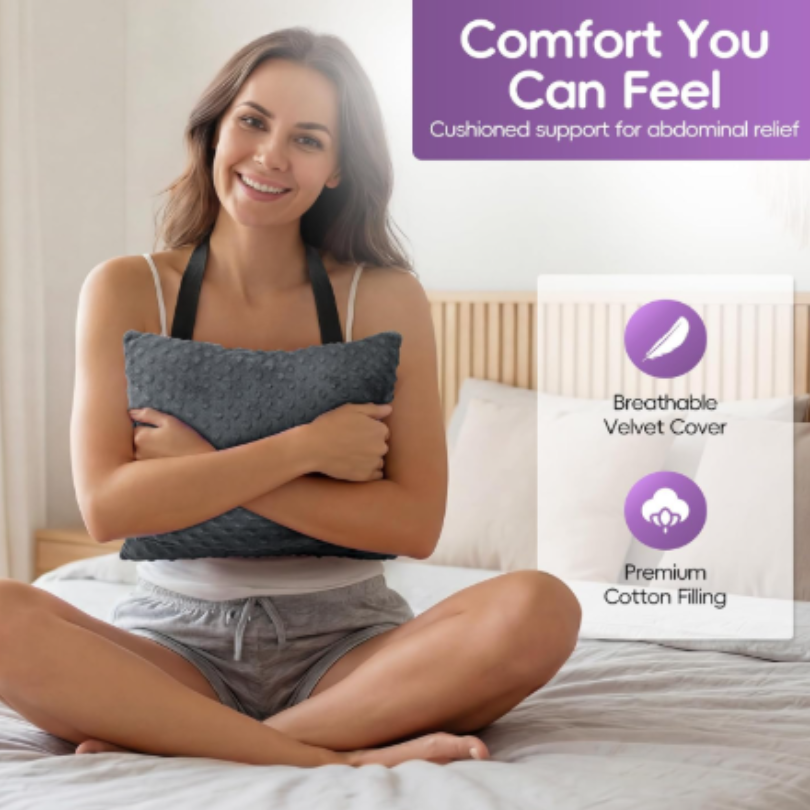 Almohada esencial después del parto un producto esencial para el cuidado postoperatorio de la histerectomía, también conveniente para el uso de la rehabilitación después de la cesárea, cirugía de hernia y cirugía plástica del abdomen; Puede reducir la sensación de malestar después de la cirugía abdominal Application Scenario