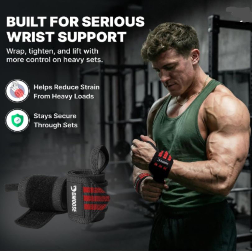 Grips Wrist Wraps for Weightlifting | Weight Lifting Wrist Straps for Weightlifting | Extra Strength Gym Wrist Wraps | Lifting Wrist Wraps for Men & Women details Picture