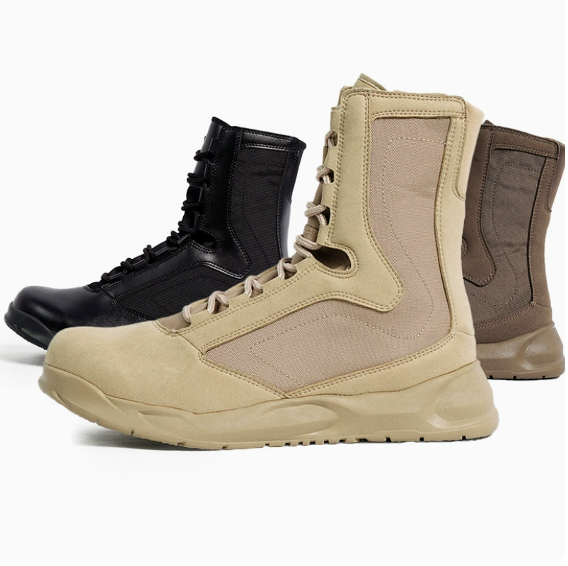 Outdoor high-top combat boots, sports mountaineering shoes, ultra-light black boots, summer thin breathable tactical boots, men's training shoes Specification image