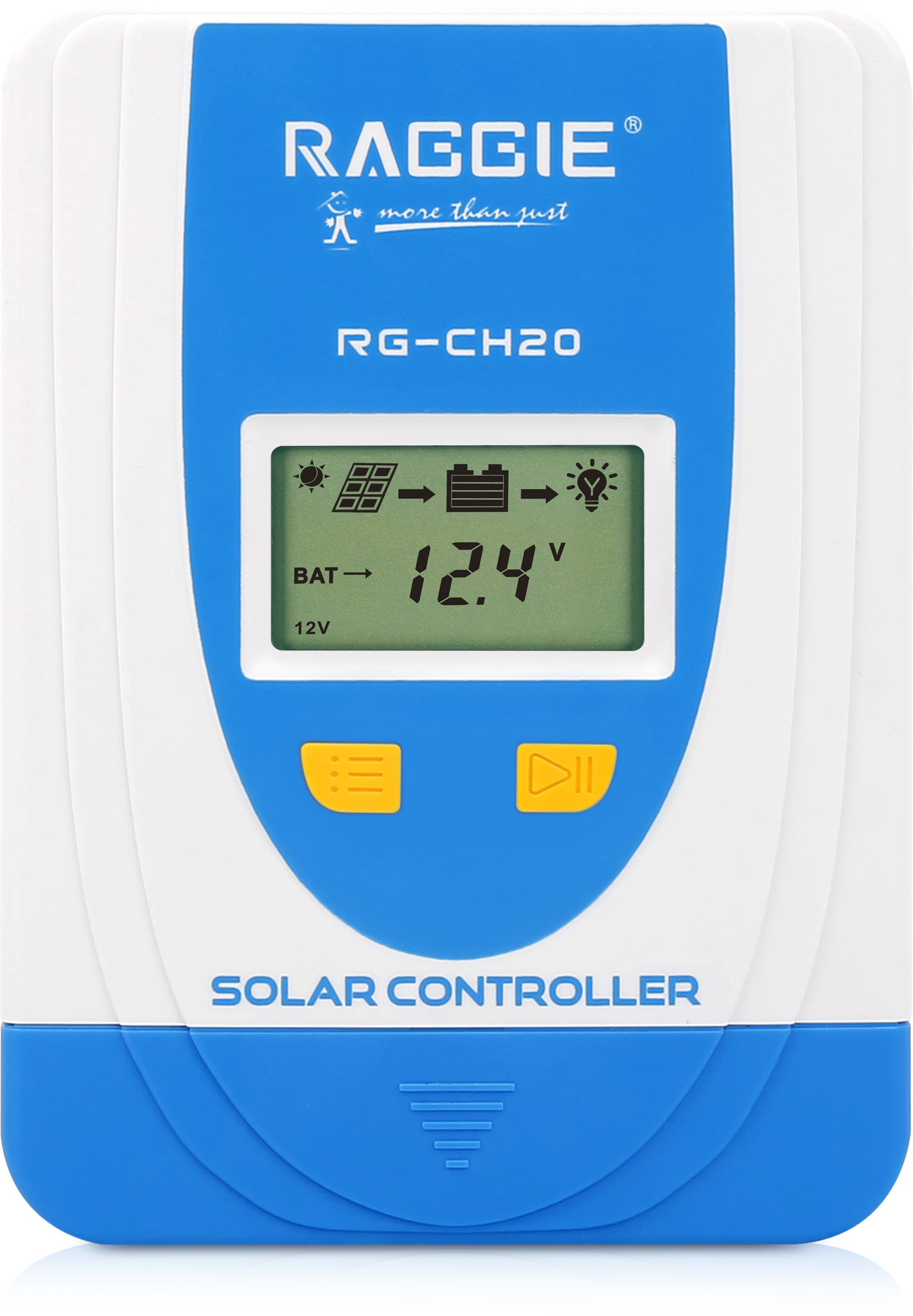 RAGGIE 32-bit PWM solar controller supports three load modes of lithium iron phosphate, LCD display, 30A home off-grid photovoltaic controller details Picture