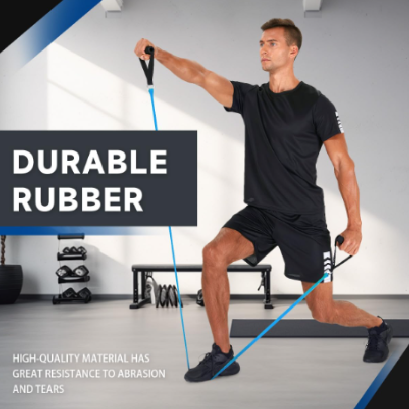 Correa de entrenamiento con asa, correa de resistencia con asa, ideal para fisioterapia, entrenamiento de fuerza, así como para tonificación muscular - con accesorios pic 2
