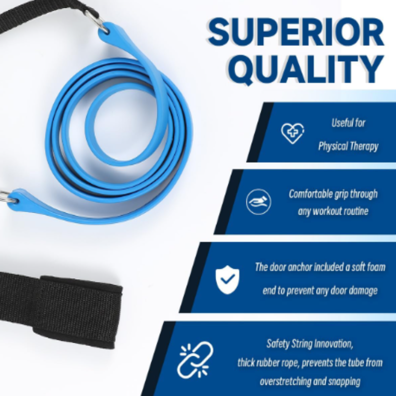 Correa de entrenamiento con asa, correa de resistencia con asa, ideal para fisioterapia, entrenamiento de fuerza, así como para tonificación muscular - con accesorios Application Scenario