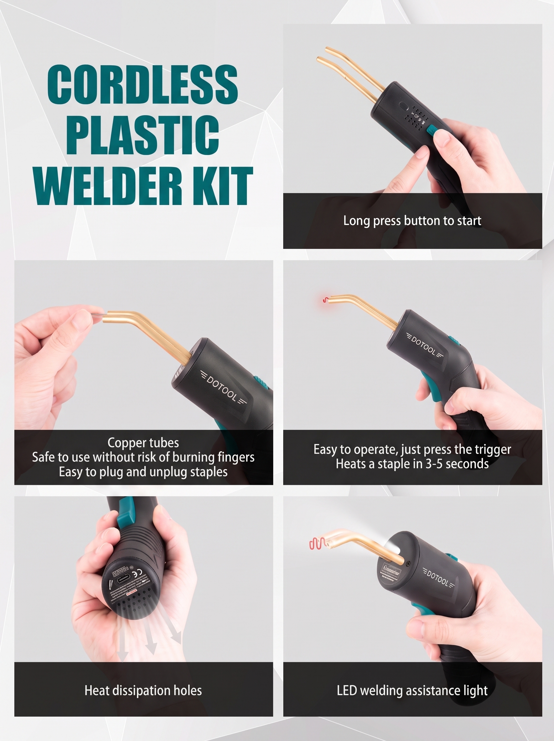 DOTOOL A702 plastic welding machine, hot stapler, plastic repair kit, plastic stapler, welding gun is used for plastic repair of car bumpers Item Picture