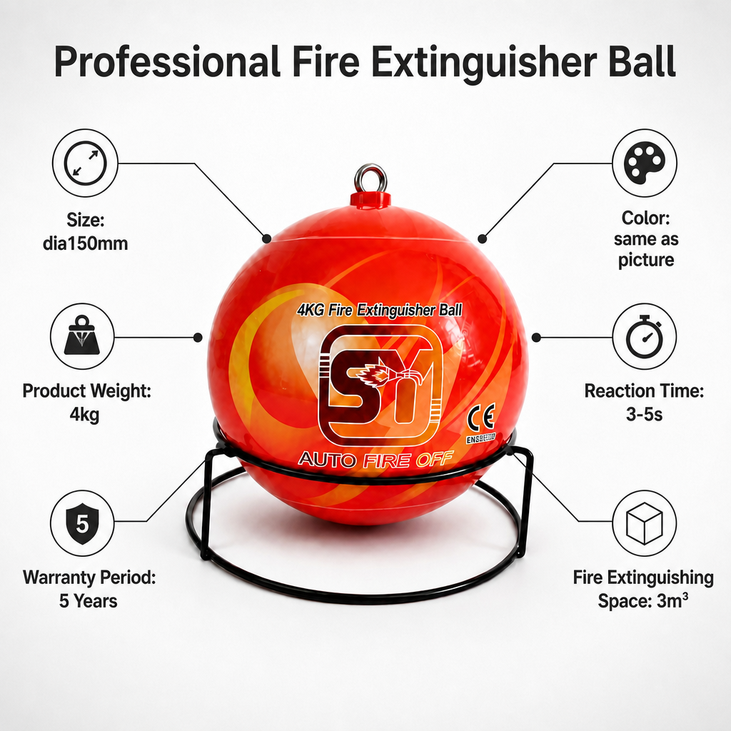 Bola de fuego bola extintor automático puede lanzar bola de fuego 1.3kg 0.5kg 4kg fábrica de equipos de seguridad contra incendios proveedores Specification image
