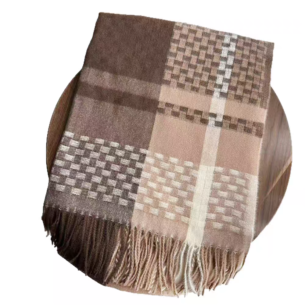 Nuevo estilo estilo artístico sensación de alta clase temperamento bufanda moda sensación ambiente cálido flecos cuello cuello tartan bufanda otoño invierno - 5