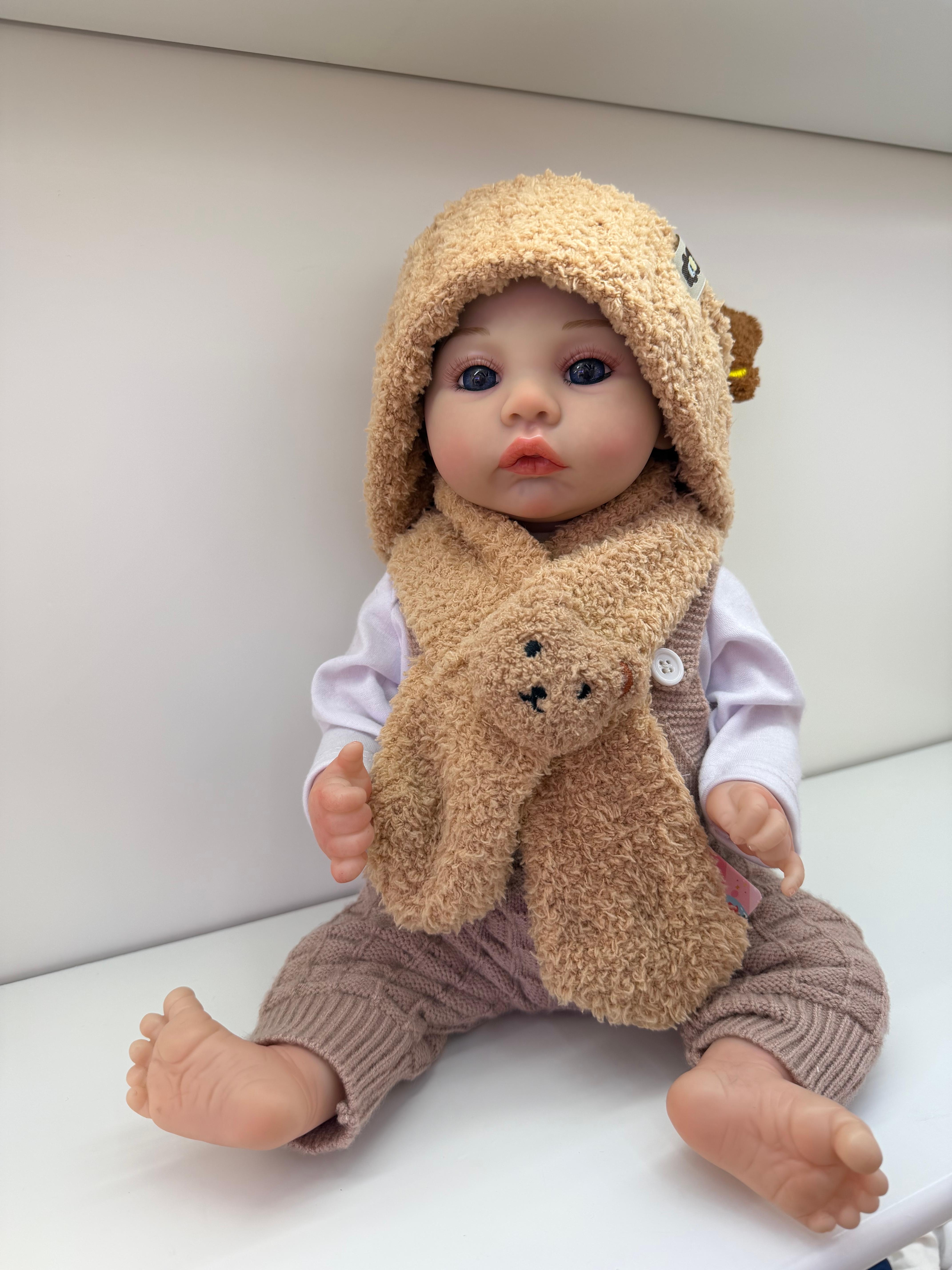 Muñeca linda bebé de silicona con sensor llorará y reirá mano de obra detallada y realista