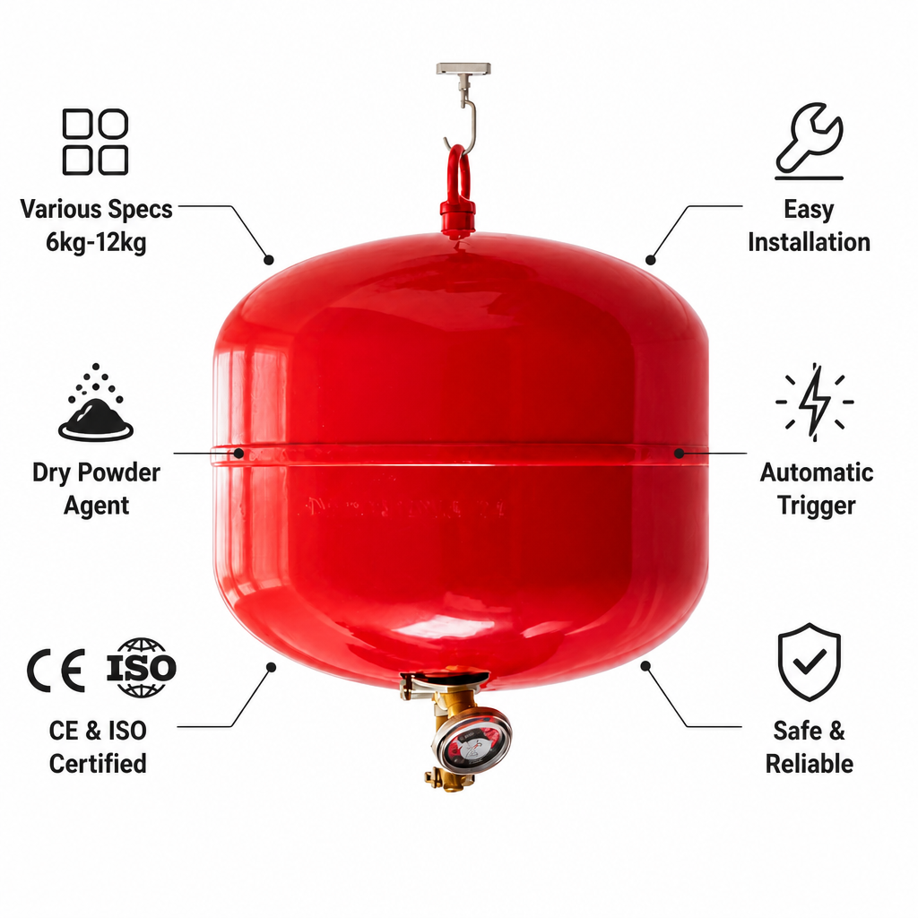 Extintor automático colgante, CE aprobado, extintor seco del polvo de alta calidad, bola de fuego Specification image