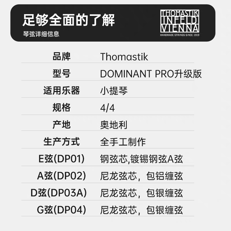 Aileen thomas DOMINANT THOMASTIK DP100 multi minant PRO cuerdas de violín mejoradas Application Scenario