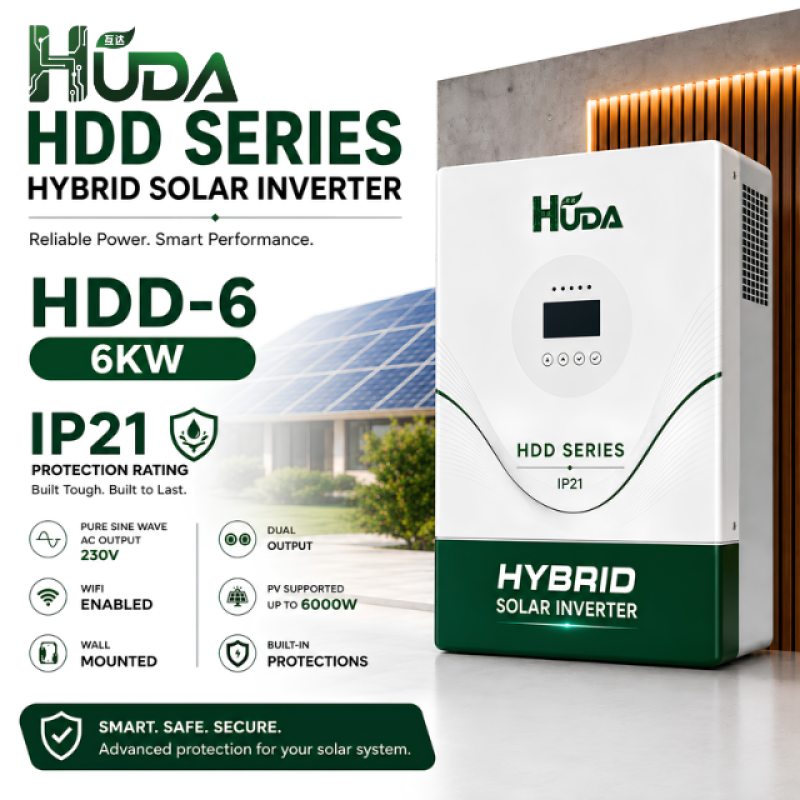 HUDA HDD-6 6KW 220V Hybrid Solar Inverter Home Off-grid Photovoltaic Integrated Machine Specification image