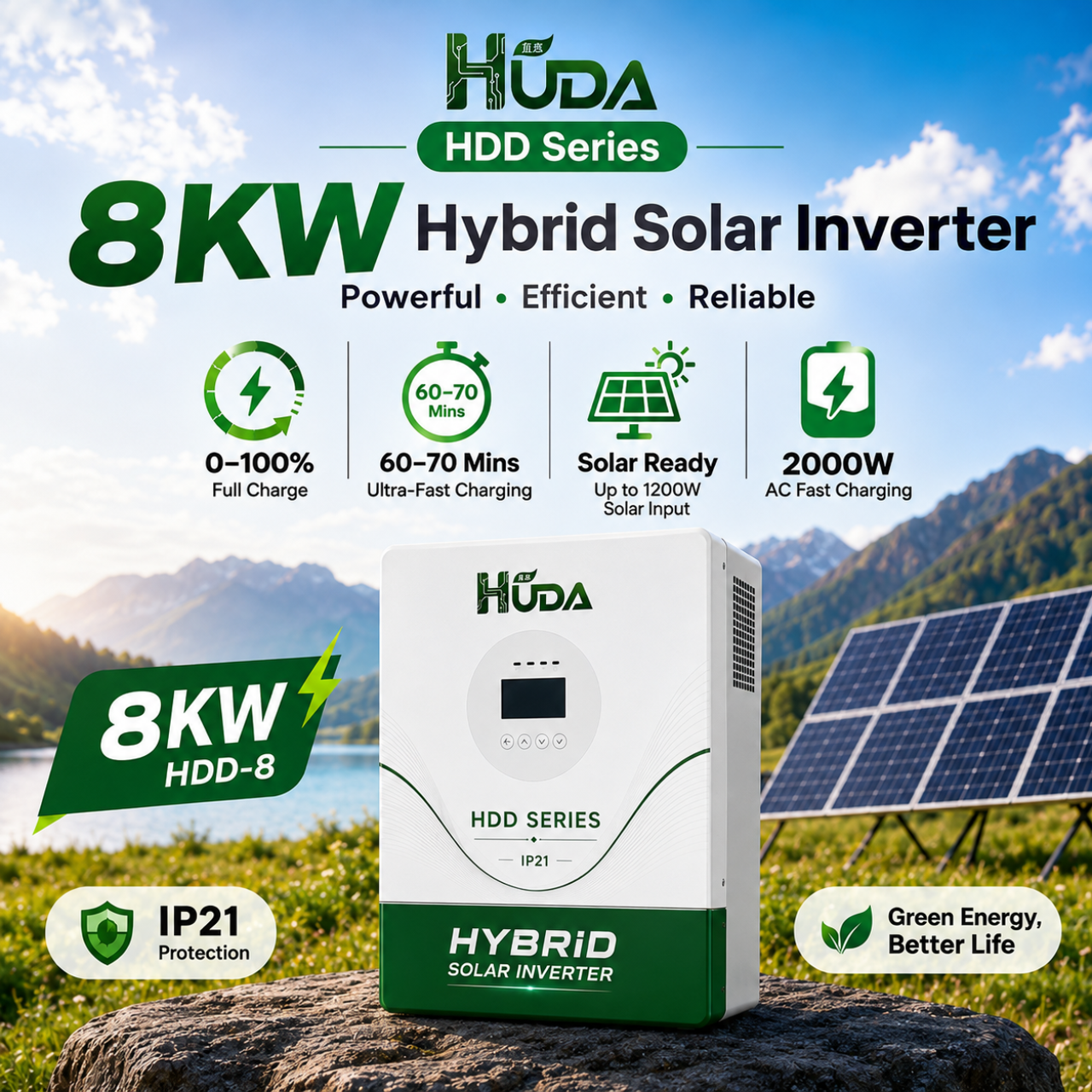 جهاز Huda HPR2-48-1414 كيلوفولط ضوئية محمول خارج الشبكة في وحدة الطاقة الشمسية الهجينة details Picture