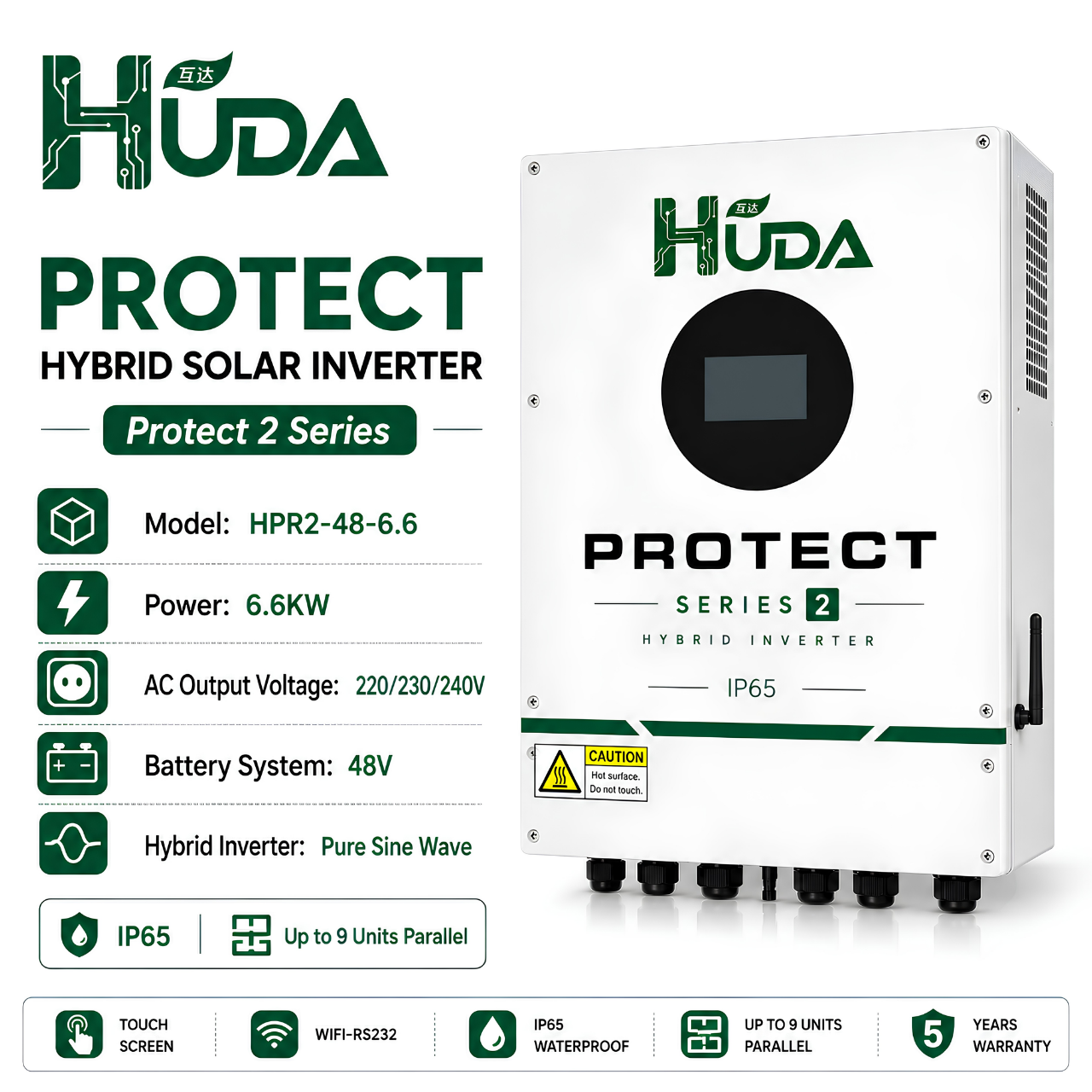 جهاز Huda HPR2-48-6-6-6-6 كيلوفولطاضوئية مزج بالطاقة الشمسية 48V يعمل بالطاقة الشمسية يحتوي على 135 ميغابايت في جهاز الفولطية الضوئية المنزلية خارج الشبكة