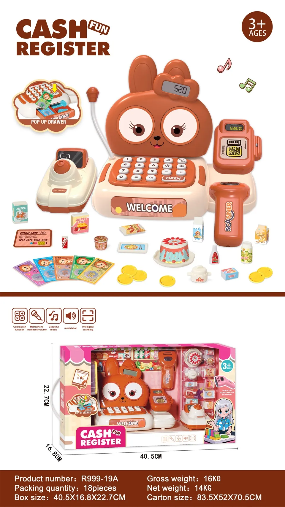 TM22522Hello Baby Radio Orange detail image 3