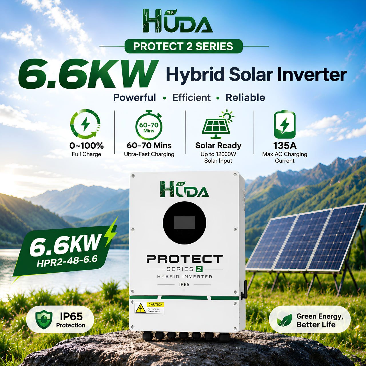 جهاز Huda HPR2-48-6-6-6-6 كيلوفولطاضوئية مزج بالطاقة الشمسية 48V يعمل بالطاقة الشمسية يحتوي على 135 ميغابايت في جهاز الفولطية الضوئية المنزلية خارج الشبكة Application Scenario