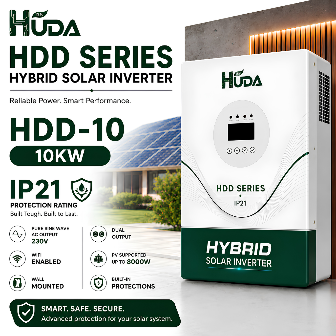 أجهزة كهروضوئية ضوئية خارج خارج الشبكة في Huda HDD-10 كيلو فولط ضوئية هجينة تعمل بالطاقة الشمسية Specification image