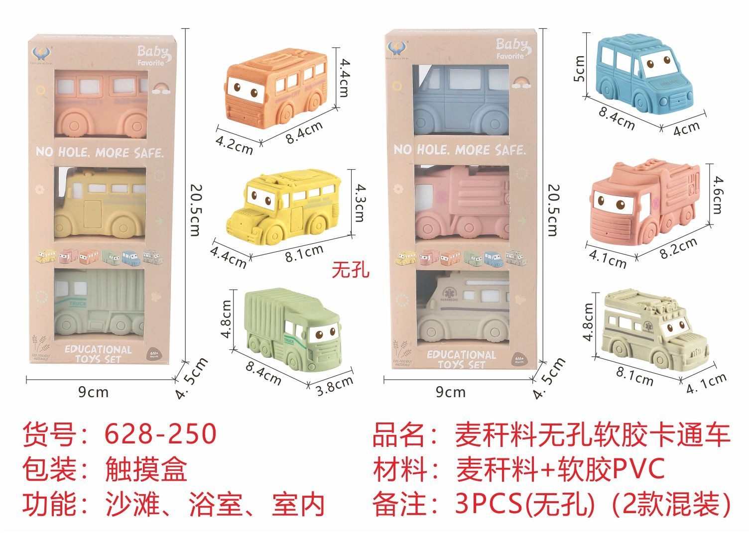 TL84287 straw material non-porous soft rubber cartoon car Item Picture