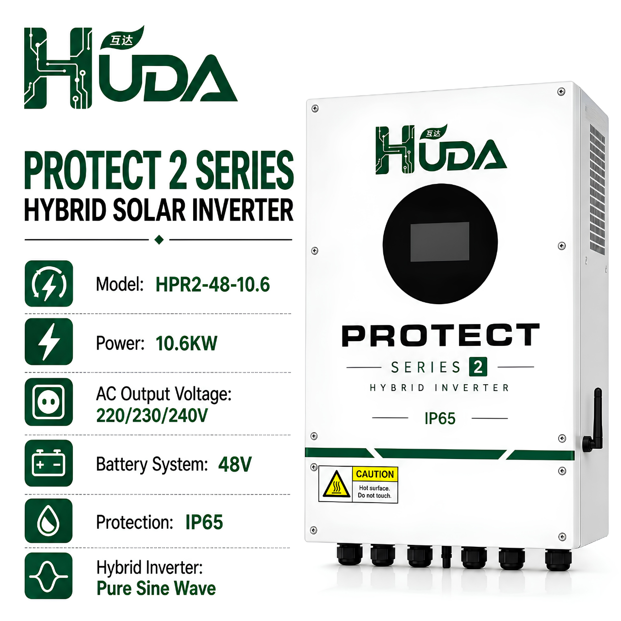 جهاز Huda HPR2-10-10-10.6 KW 48V الذي يعمل بالطاقة الشمسية المختلطة يحتوي على 2*105A MPPT Application Scenario