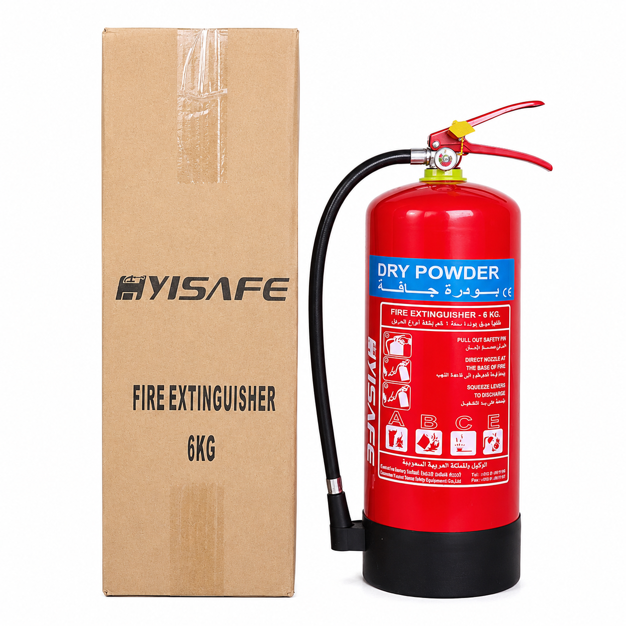 Factory direct sale of CE portable 4kg dry powder fire extinguishers, suitable for professional fire protection in offices, hotels, cars and restaurants Item Picture