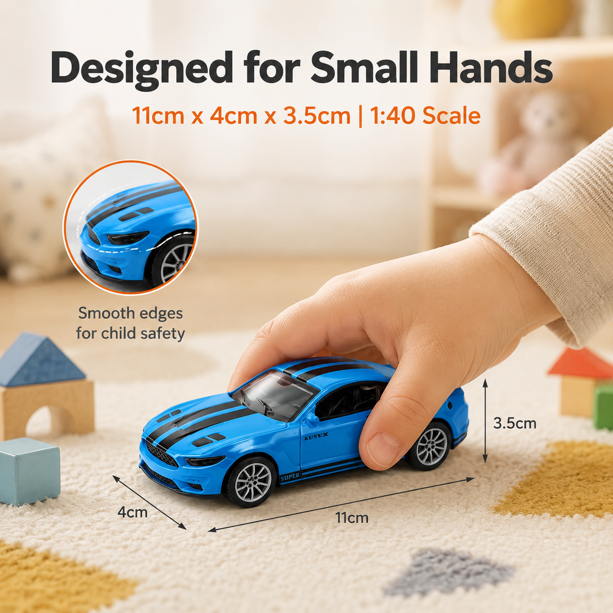 1:40 alloy Ford Mustang Racing Rally car collectible table with decorative items for tabletop collectible Application Scenario